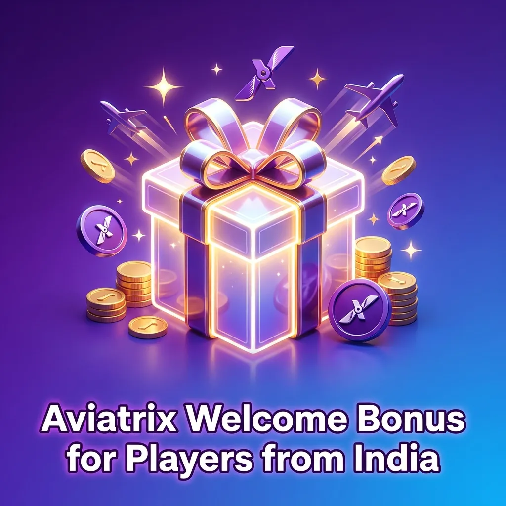 Colorful Aviatrix casino welcome bonus banner for new Indian players showing 500% up to ₹75,000 and steps to claim