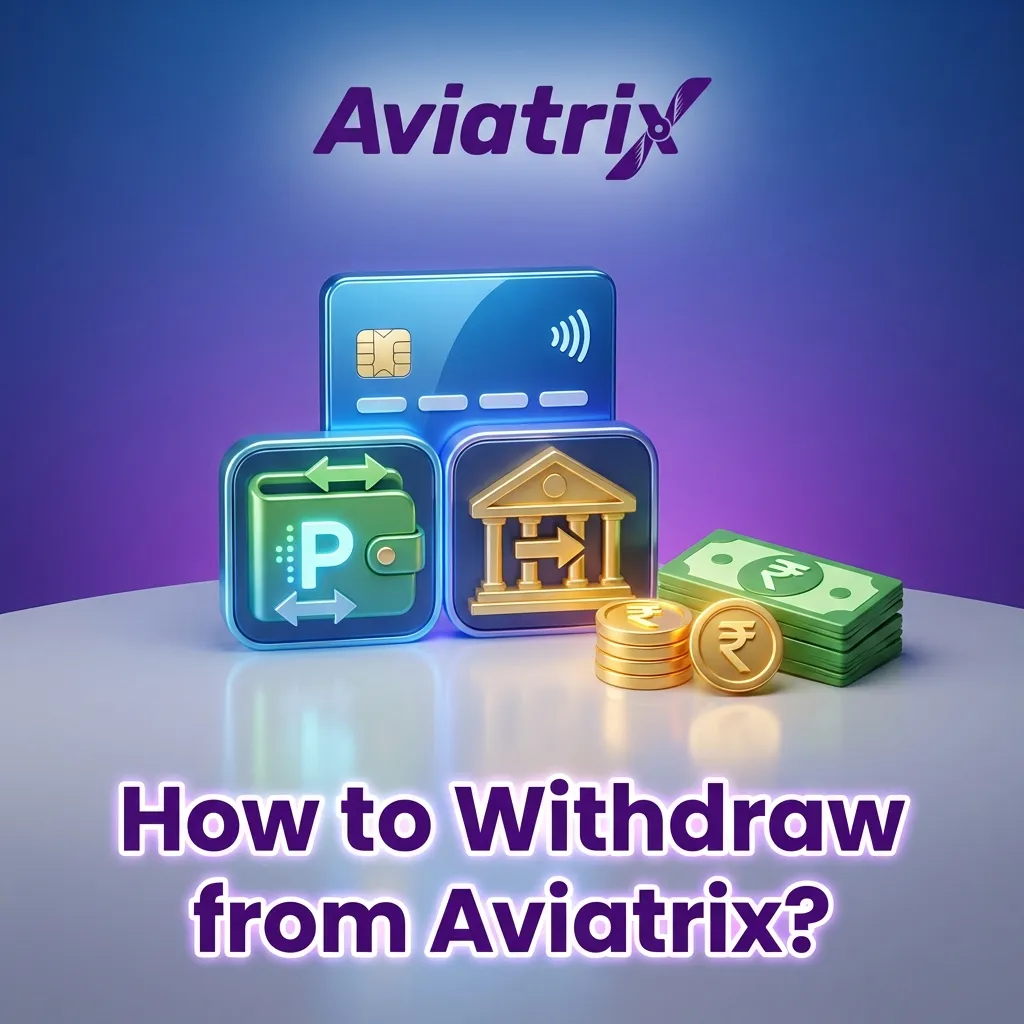 Phone screen showing Aviatrix app withdraw steps and KYC notice, with icons for bank, wallet, and verification documents.