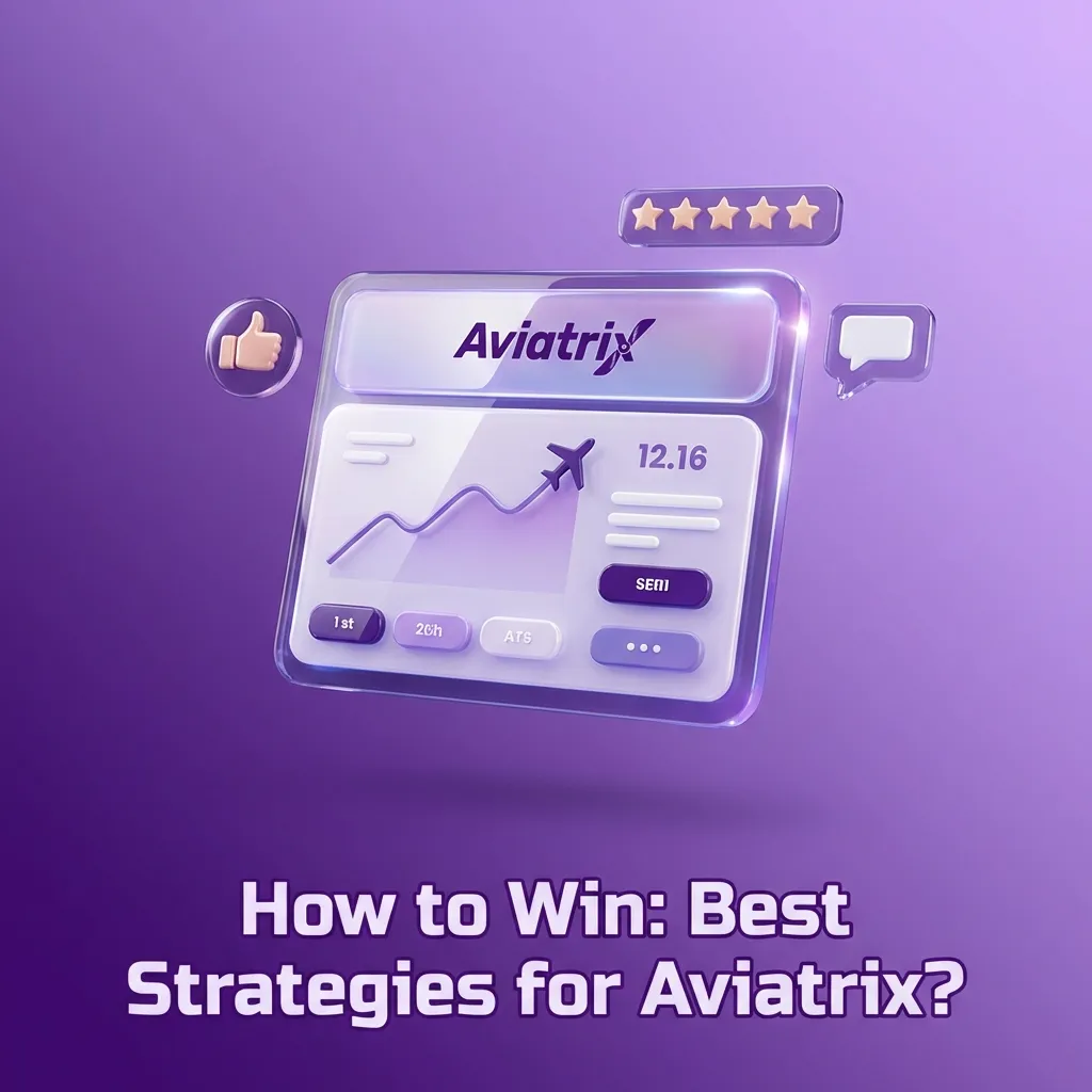 Illustrated Aviatrix crash game screen with strategy tips on low-risk cashout, fixed bets, and clear session limits