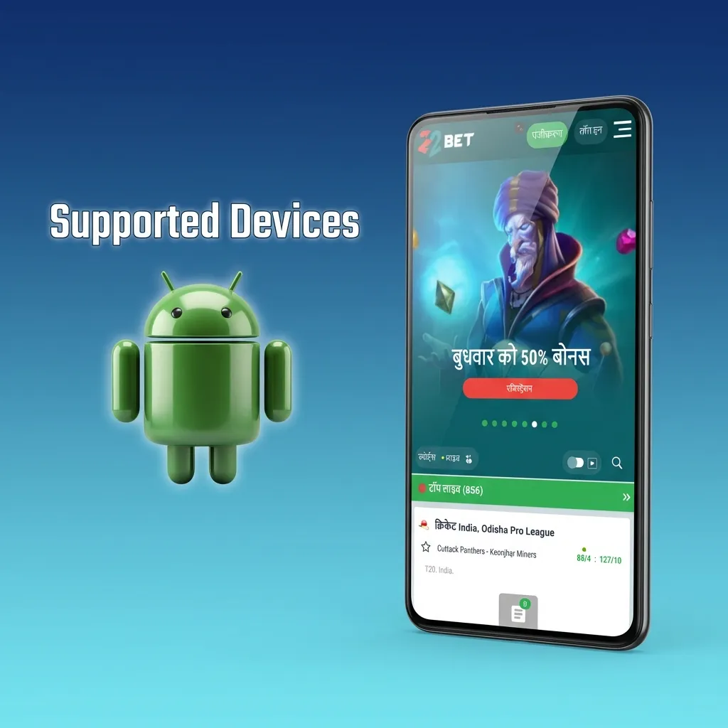 Chart of tested Android phones from budget to flagship showing 22bet Aviatrix runs smoothly on all devices.