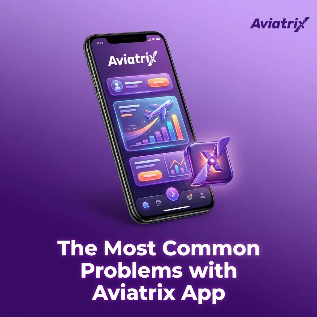 Illustrated Aviatrix app screen with icons and text listing common issues and quick troubleshooting tips for India players