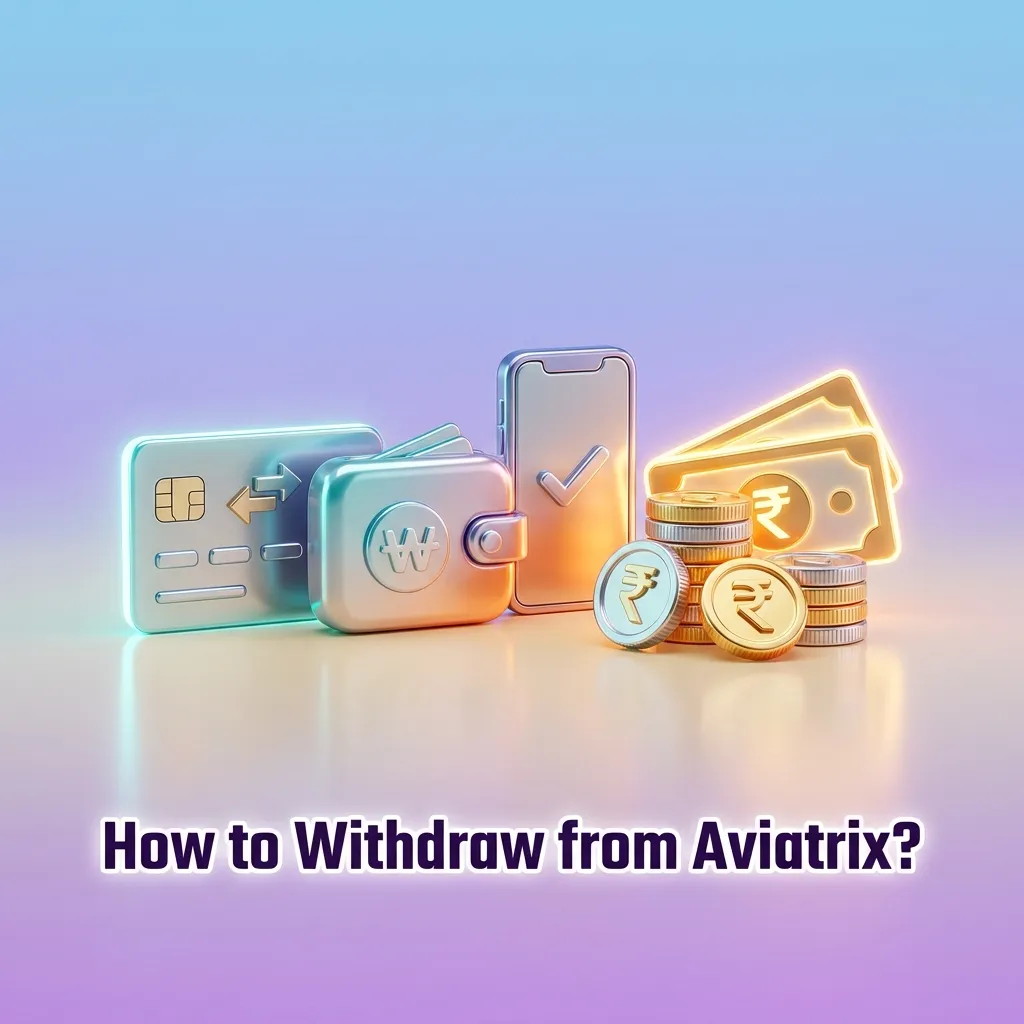 Illustrated guide showing step-by-step process to withdraw Aviatrix winnings with KYC and payout options